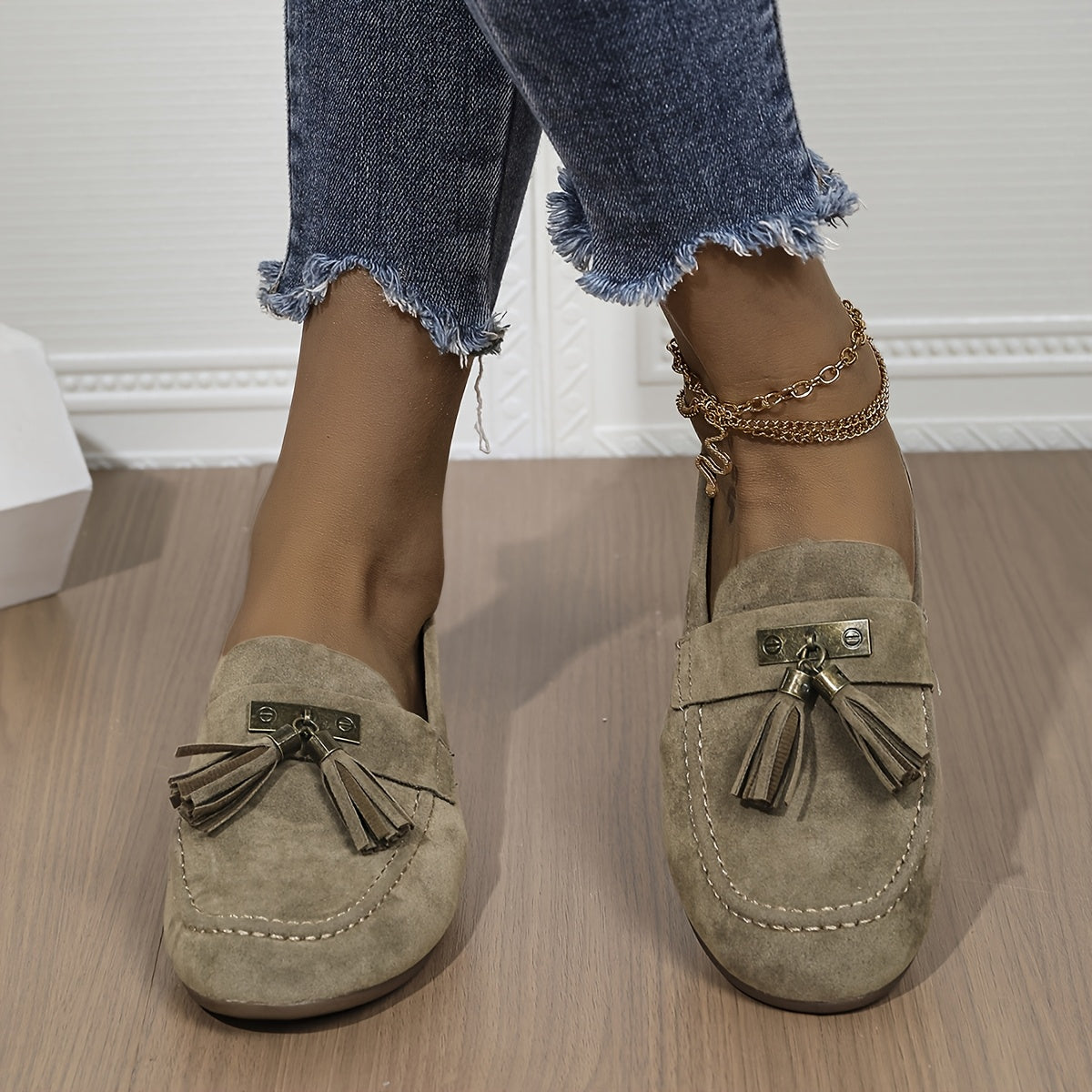 Women’s Retro Flat Loafers with Bow, Breathable Fabric, Soft Sole