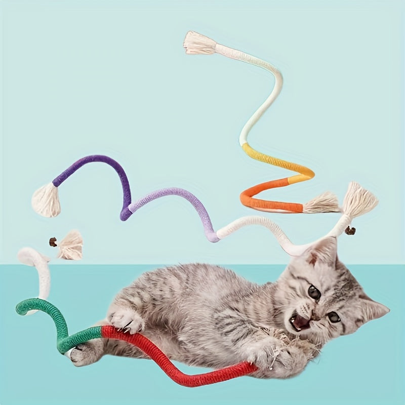 Rang-barang elektrsiz mushuk o'yinchoq ipi, chaynash va o'ynash uchun, chidamli, zerikishni yengillashtiruvchi