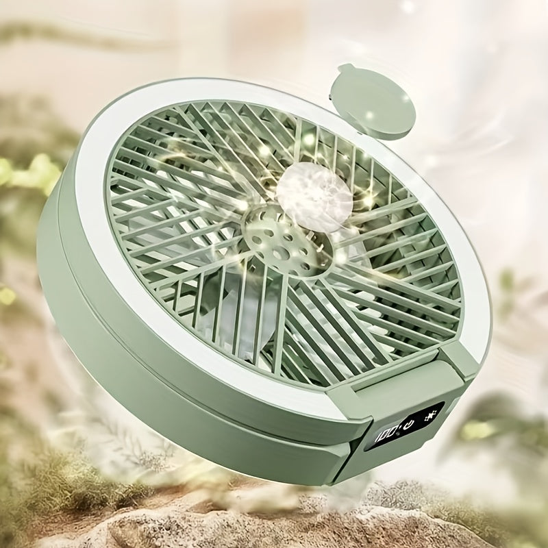 Portable USB Rechargeable Table Fan with 1200mAh Battery for Indoor Outdoor Use