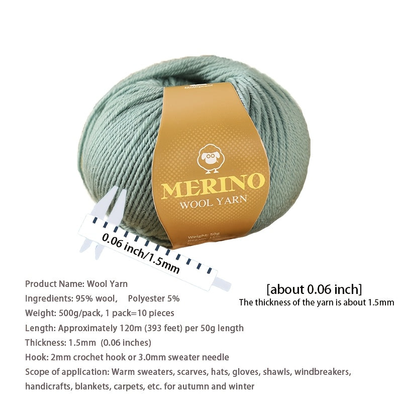 500g Multicolor Wool Yarn and 212g Camel Hair Yarn for Knitting Sweaters Scarves Hats