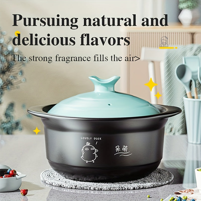 Ceramic Stew Pot with Lid and Casserole Dish Heat Resistant Kitchen Cookware