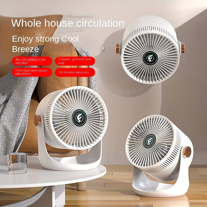 Rechargeable Smart Home Fan with USB, Desktop and Wall Mount, Indoor Outdoor