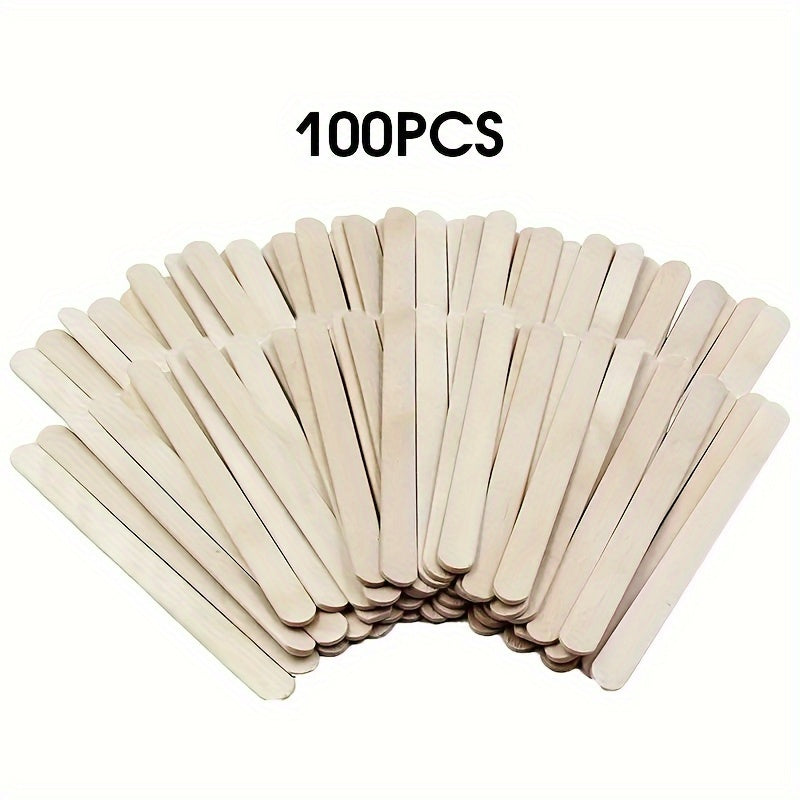 50 or 100 Natural Wooden Ice Cream Sticks for DIY Popsicles and Crafts