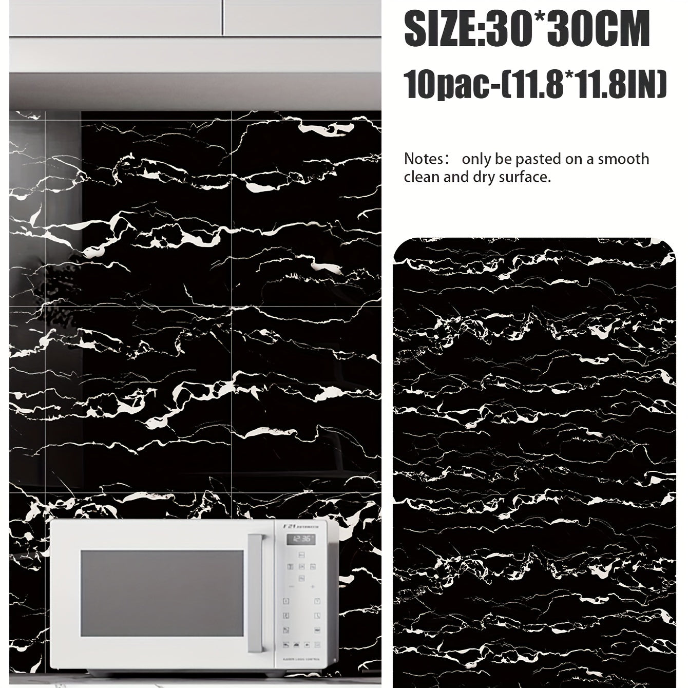 10PCS Papel tapiz autoadhesivo de textura mármol, resistente al agua, de aluminio, para paredes, aislamiento