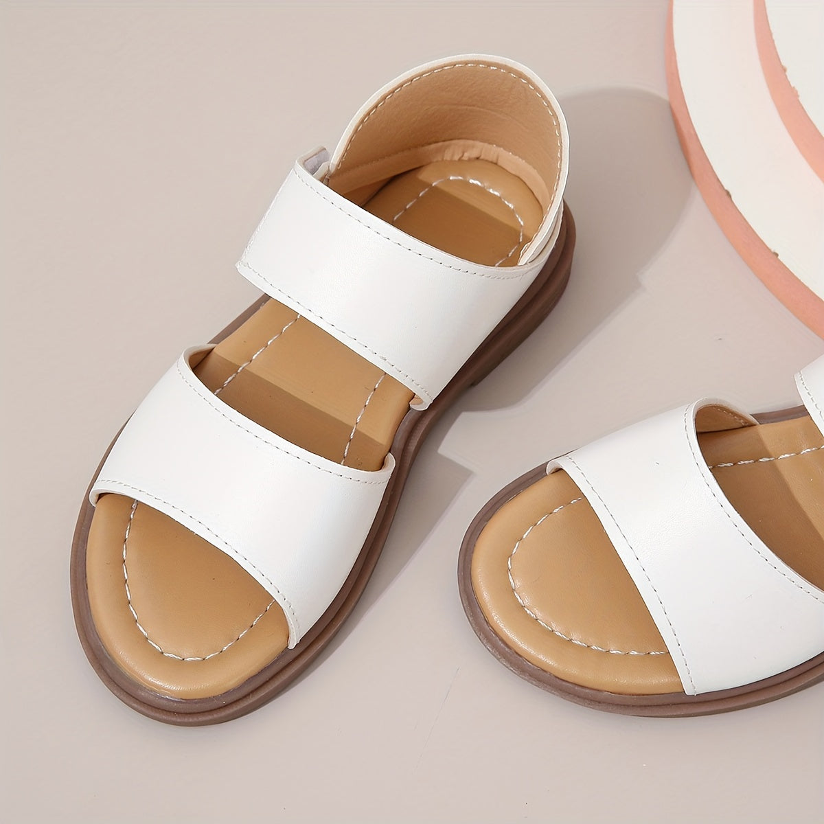 Girls Summer Sandals Open-Toe Braided Straps Flat Sole Casual Festival