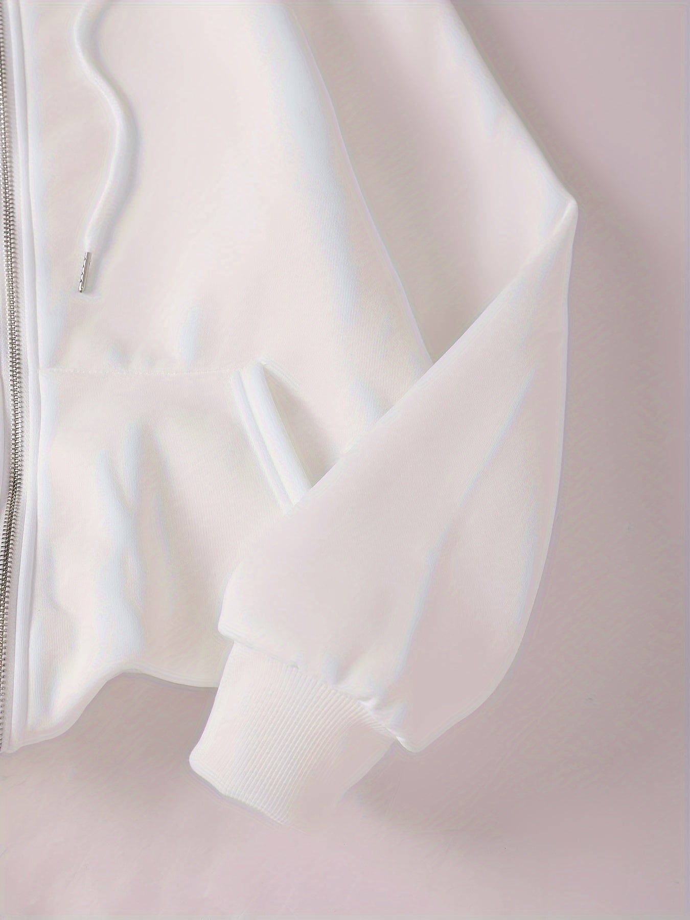 Women's Hooded Zip-Up Hoodie with Heart Print, Long Sleeves, Fall Winter Polyester