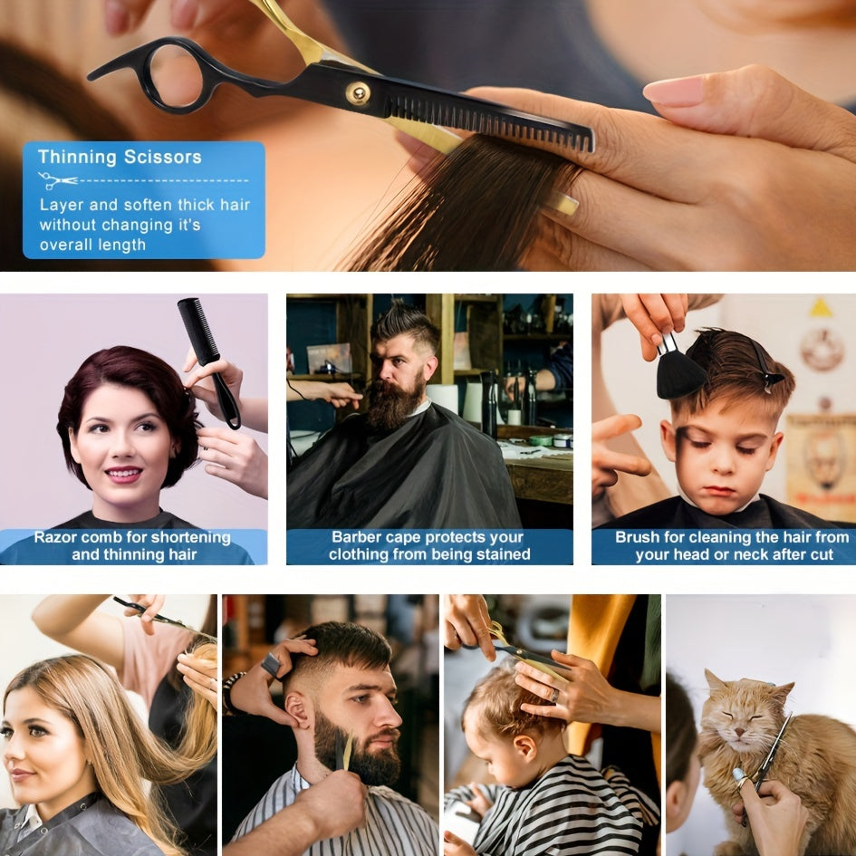 Erkaklar va ayollar uchun professional soch kesish uchun qirqish qalamchalari, yupqalash va kesish uchun shears