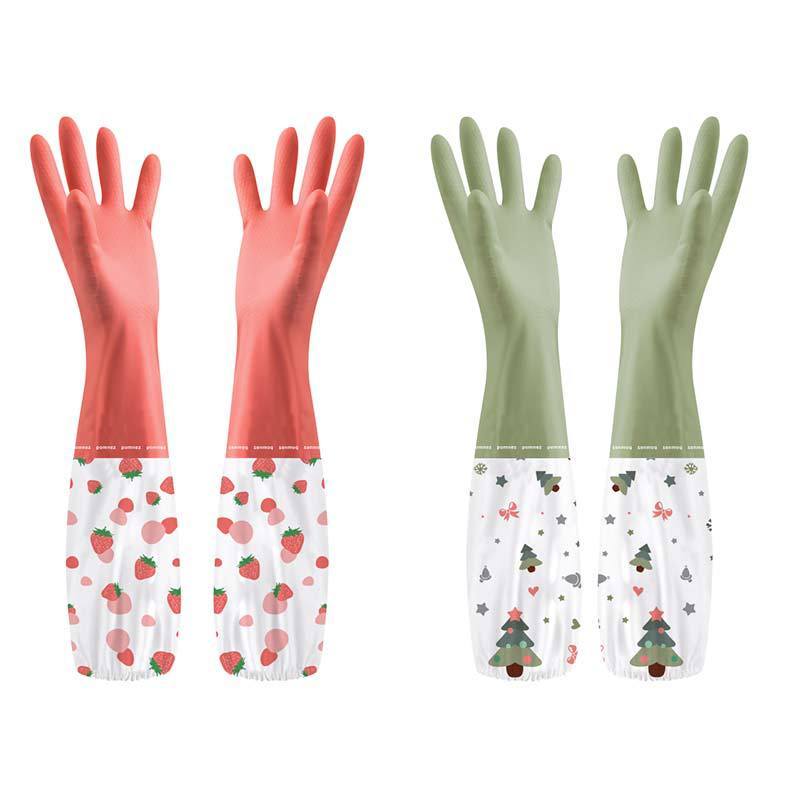 Guantes de hogar de felpa de invierno impermeables de PVC antideslizantes duraderos para limpieza de cocina