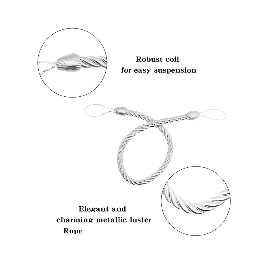 Juego de 2 sujetadores de cortina vintage tejidos a mano en varios colores con ganchos de metal