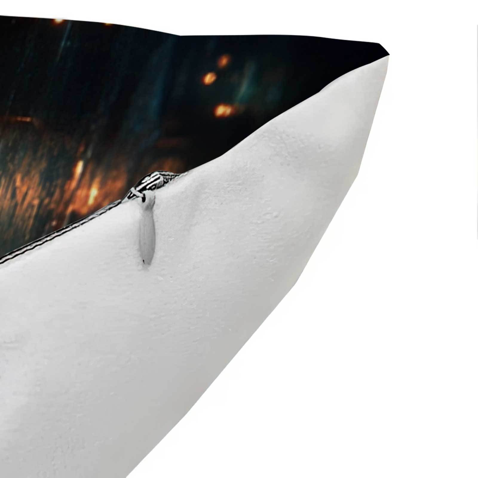 Urban Night Scene Heart Cushion Cover Polyester Contemporary Fantasy Style All-Season Sofa Bedroom Office Decor