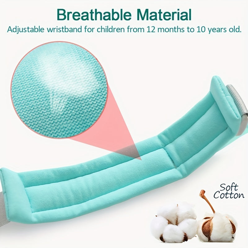 Kids Safety Wrist Strap Blue TPU Anti-Lost Walking Harness Adjustable Cord for Active Children