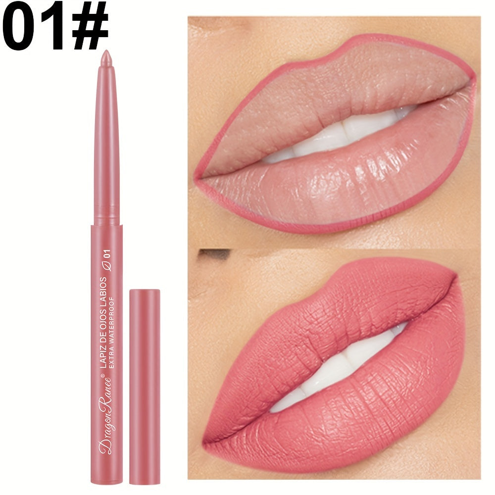 Women's Waterproof Matte Lip Liner Pencil Long-Lasting Velvet Automatic Twist