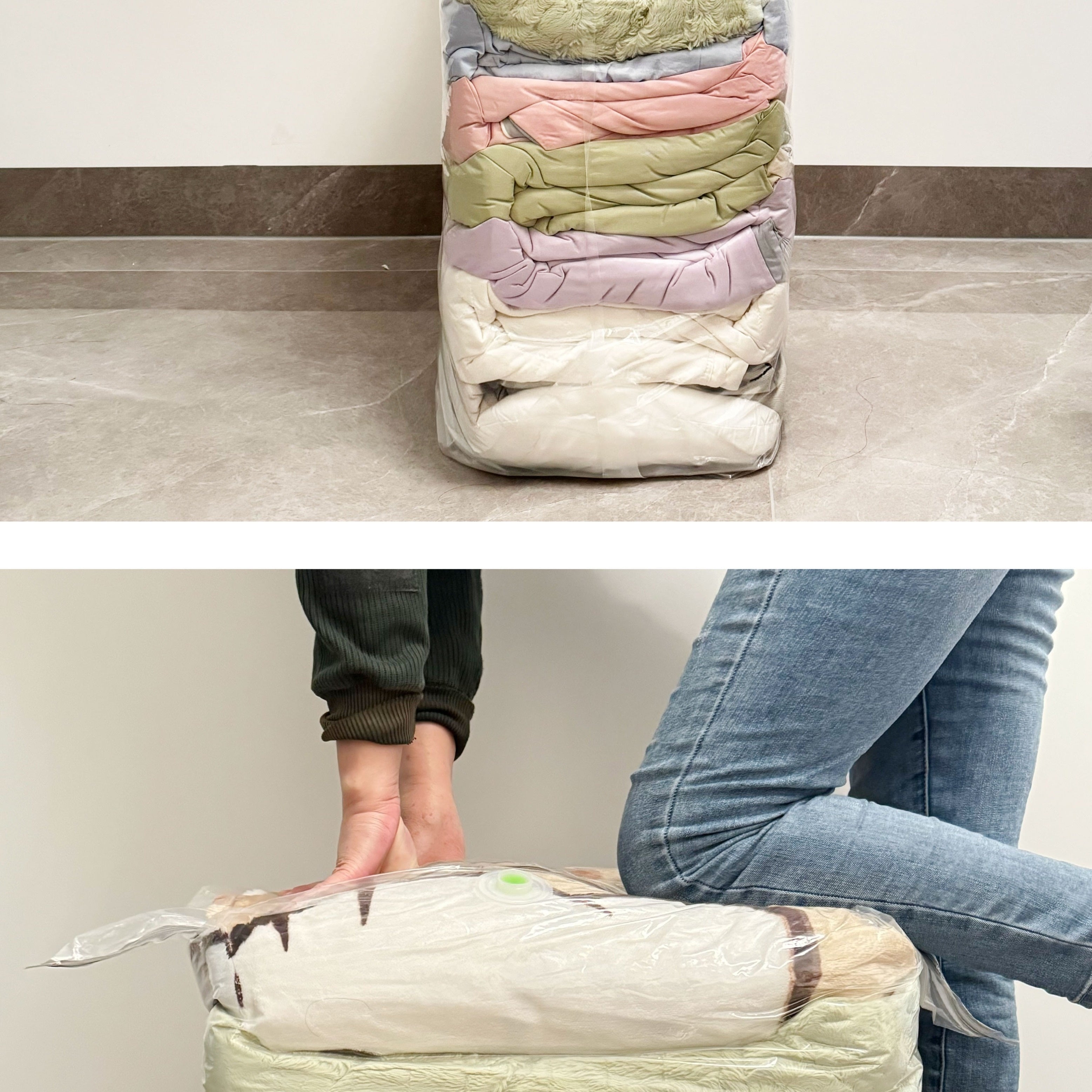 Extra Large Vacuum Storage Bag for Comforters Blankets Clothes Quilts Duvets