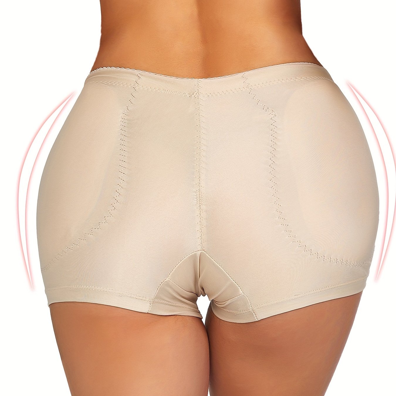 Women's Brown Shaping Shorts Tummy Control Butt Lift Padded Seamless Polyester Spandex