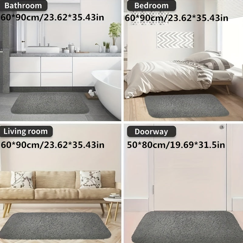 Thickened Plush Absorbent Non-Slip Bathroom Bathtub Rug