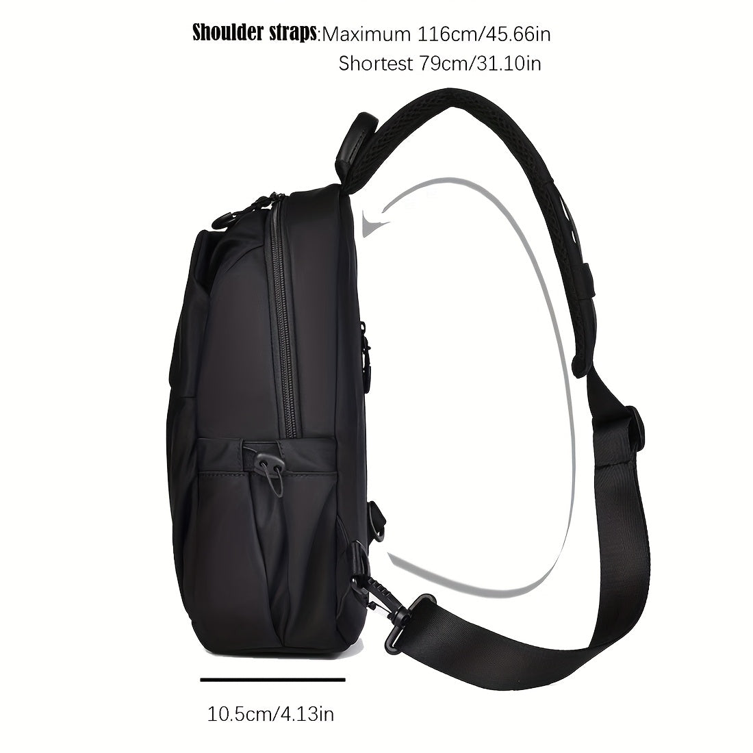 Men's Waterproof Nylon Crossbody Bag for Outdoor Sports Cycling Hiking