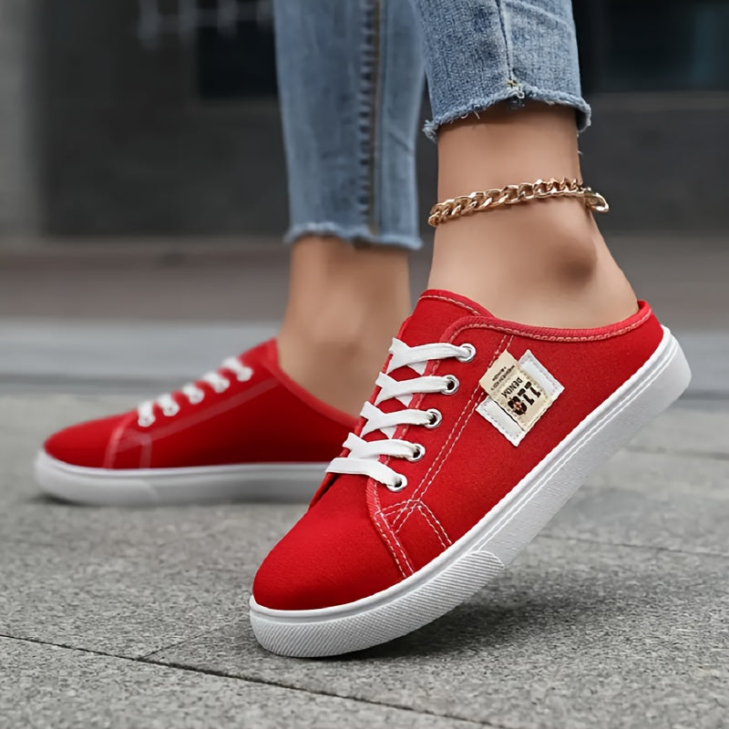 Women Casual Shoes Round Toe All-Season Fabric Upper Solid Color
