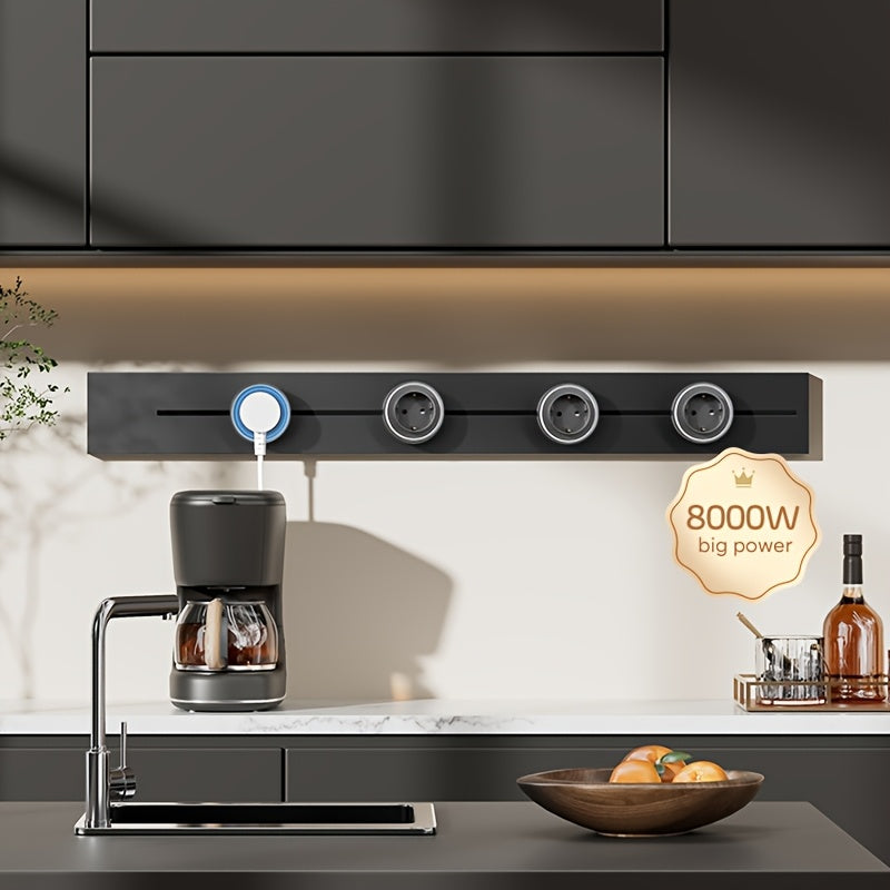 European Standard Rotating Wall Power Socket with USB Type C 220-240V Surface Mount