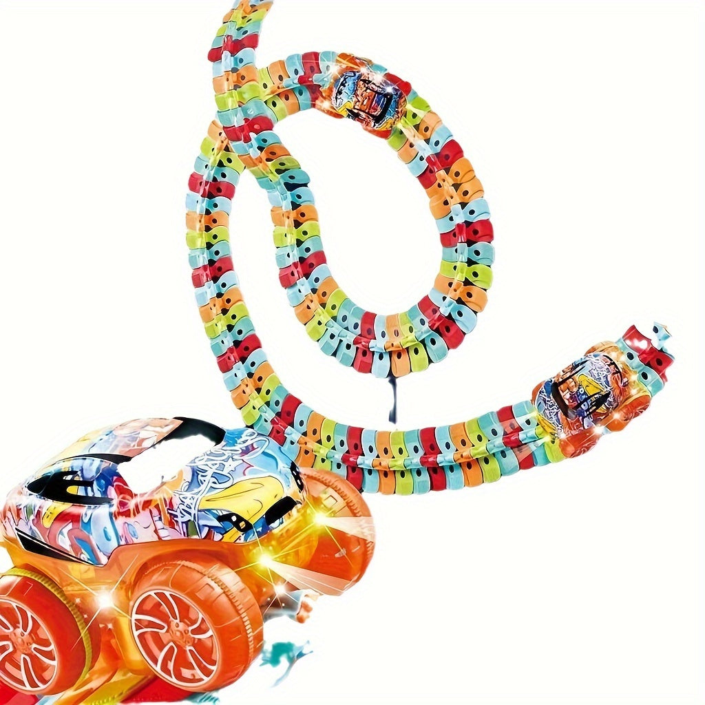 Set de coche eléctrico para niños con pista de colores, colgante y DIY, para mayores de 3 años