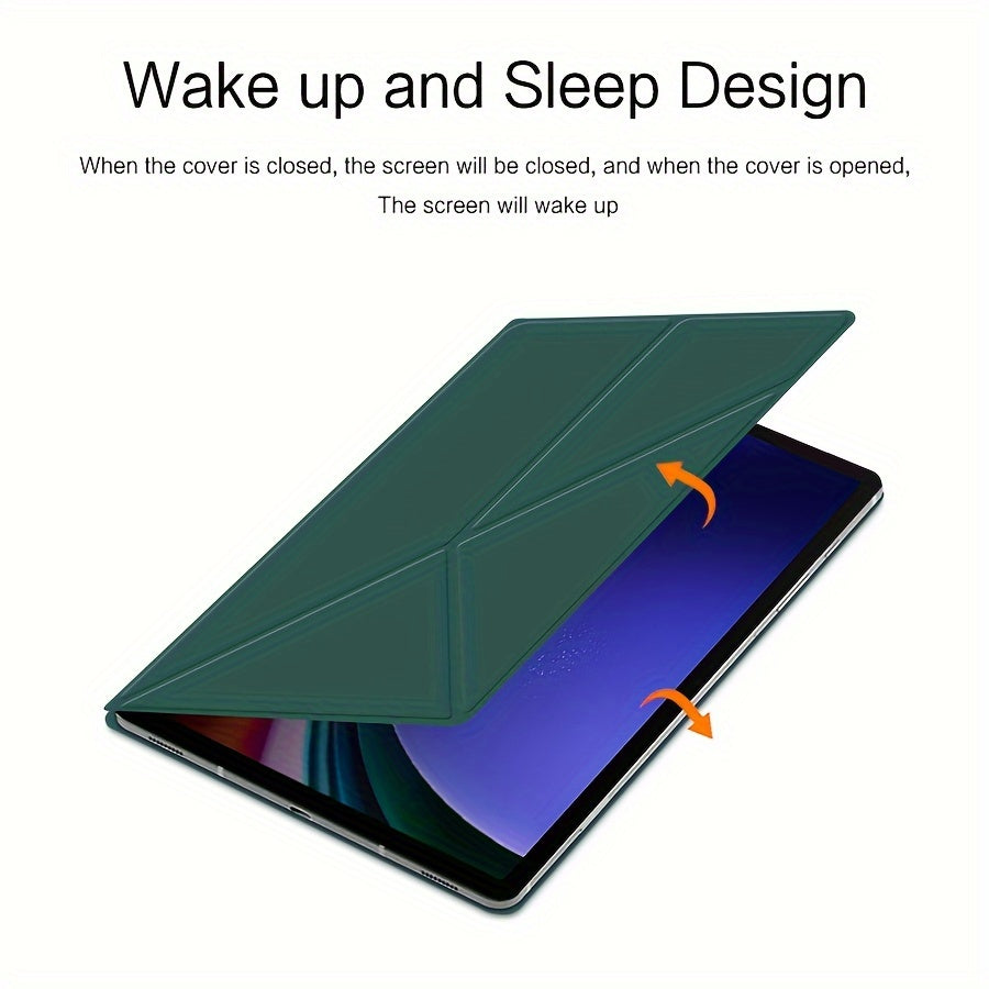 Faux Leather Tablet Cover for Samsung Galaxy Tab S9+ and S9 FE+ with Magnetic Closure and Adjustable Stand