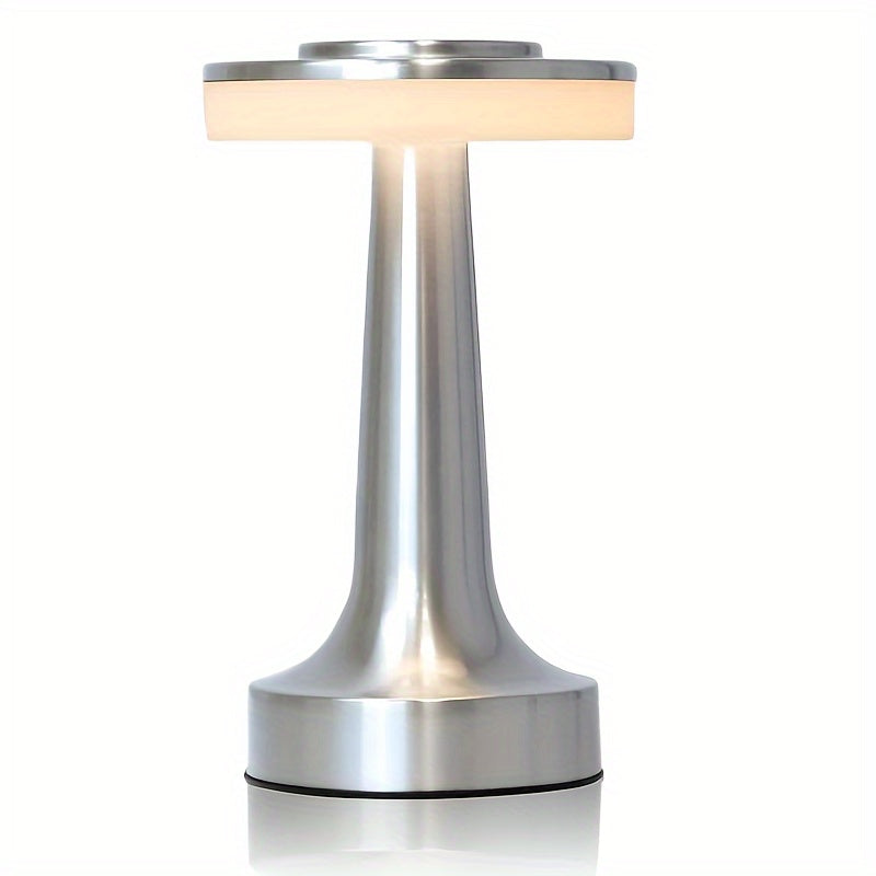 Golden LED Table Lamp Touch Control 3-Level Brightness Rechargeable Metal