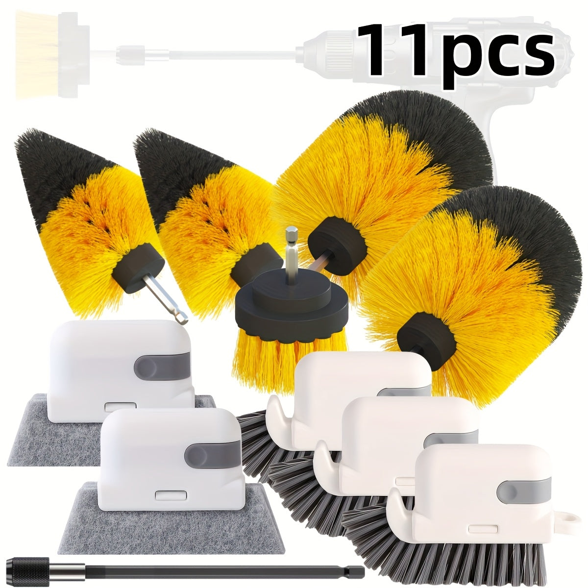 21-Piece Drill Brush Set for Electric Cleaning, Plastic, Rotating Head