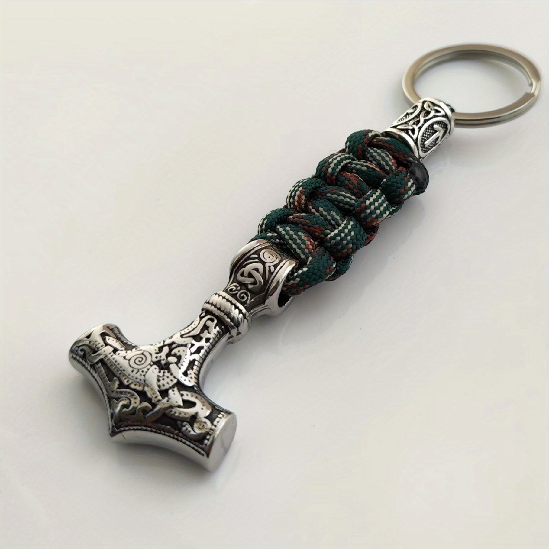 Handmade Viking Thor's Hammer Keychain Metal Norse Mythology Gift