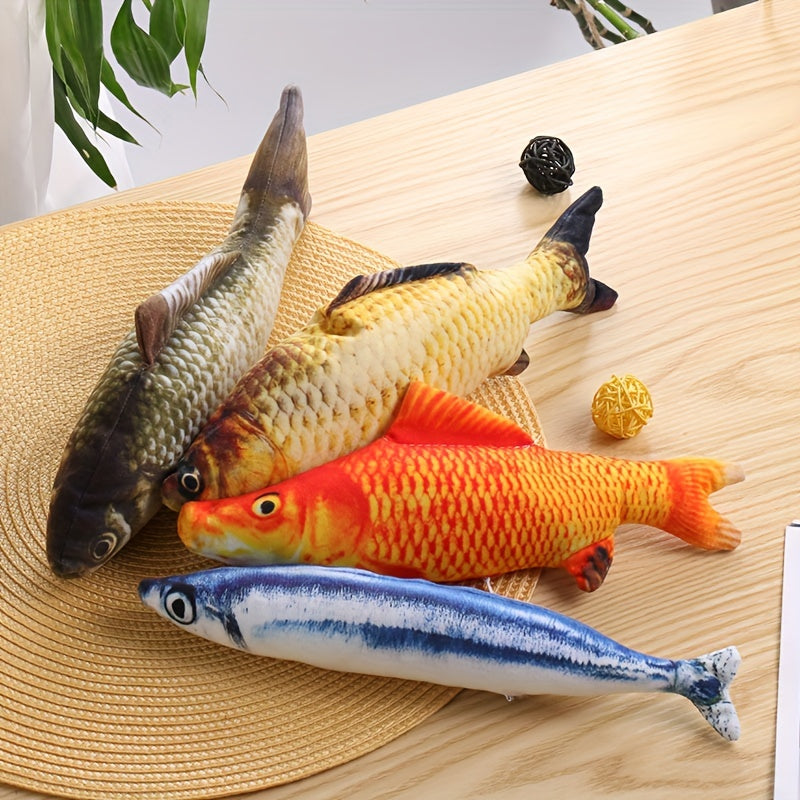 Cute Fish Plush Cat and Dog Teaser Toy for Interactive Play