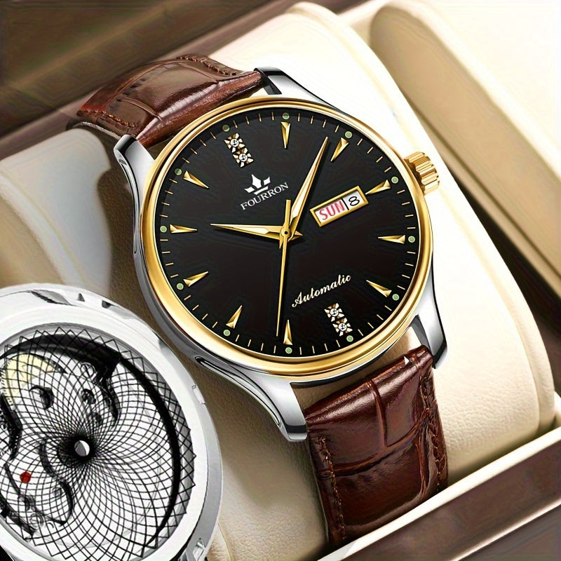 Men's Quartz Watch with Night Light Calendar and Multifunctional Features for Casual and Business Use