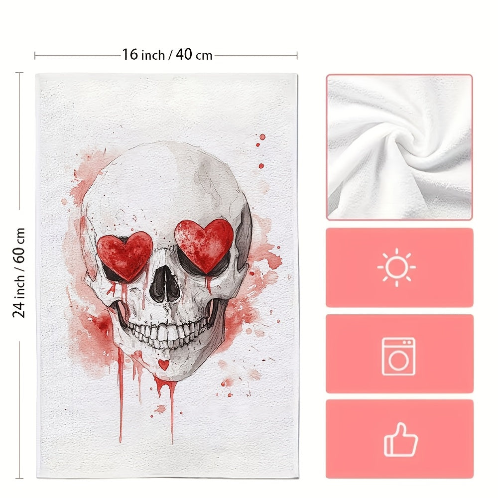 2 Ultra Soft Kitchen Towels Love Language Is Sarcasm Skull 40x60cm Absorbent
