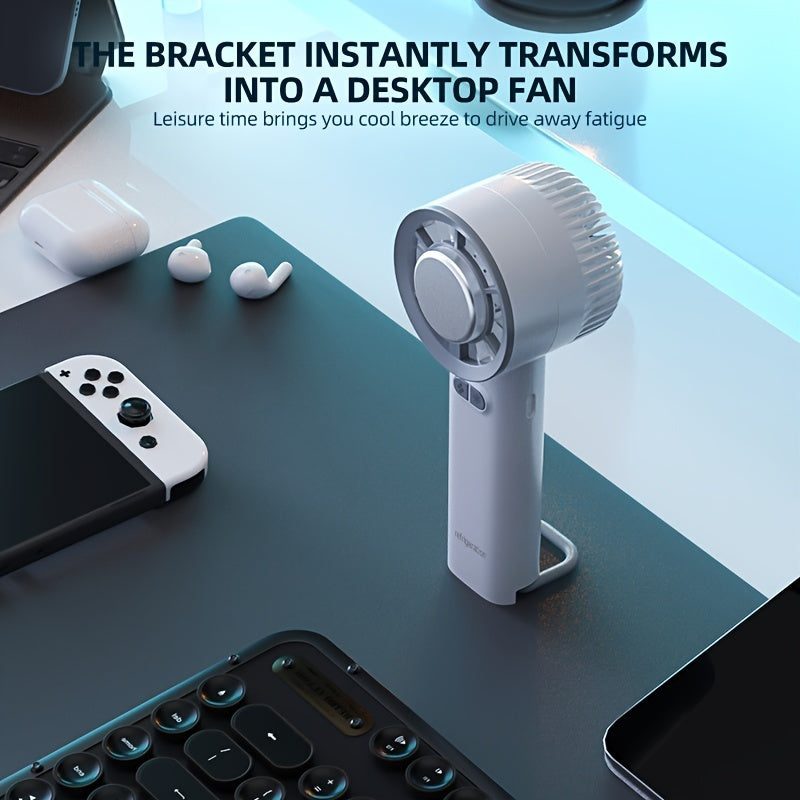 Portable Handheld Fan with USB Rechargeable Wearable Design for Indoor Outdoor Use