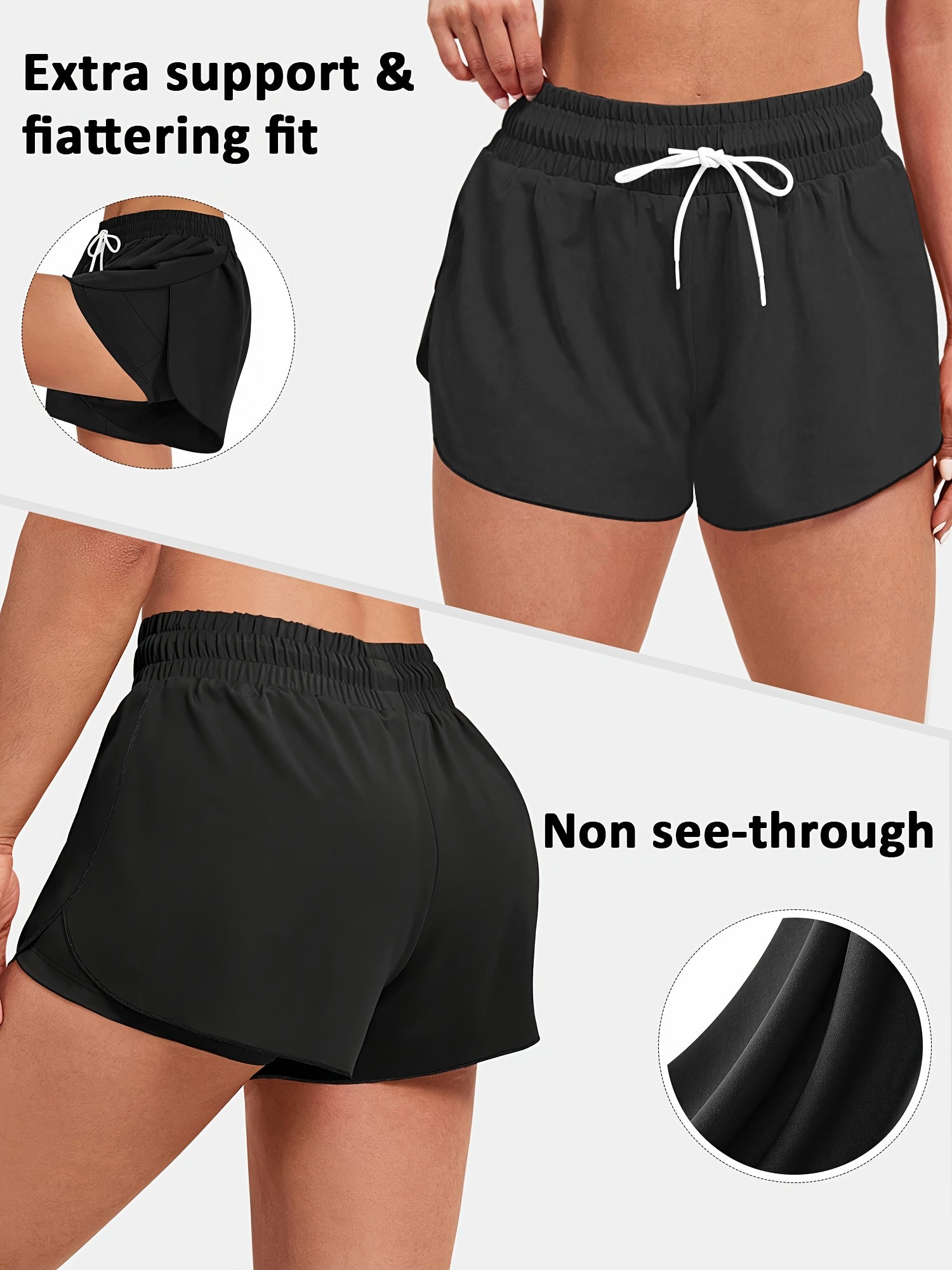 Plus Size Women's High-Elastic Ice Silk Sports Shorts with Drawstring Waist