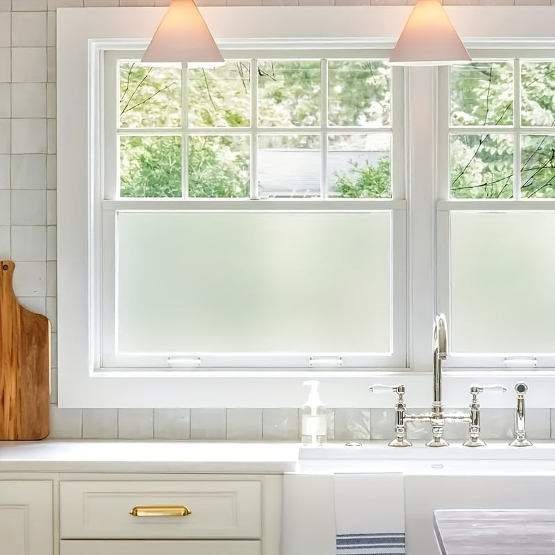 Frosted Glass Privacy Film UV Protection Heat Insulation Non-Adhesive for Home Office