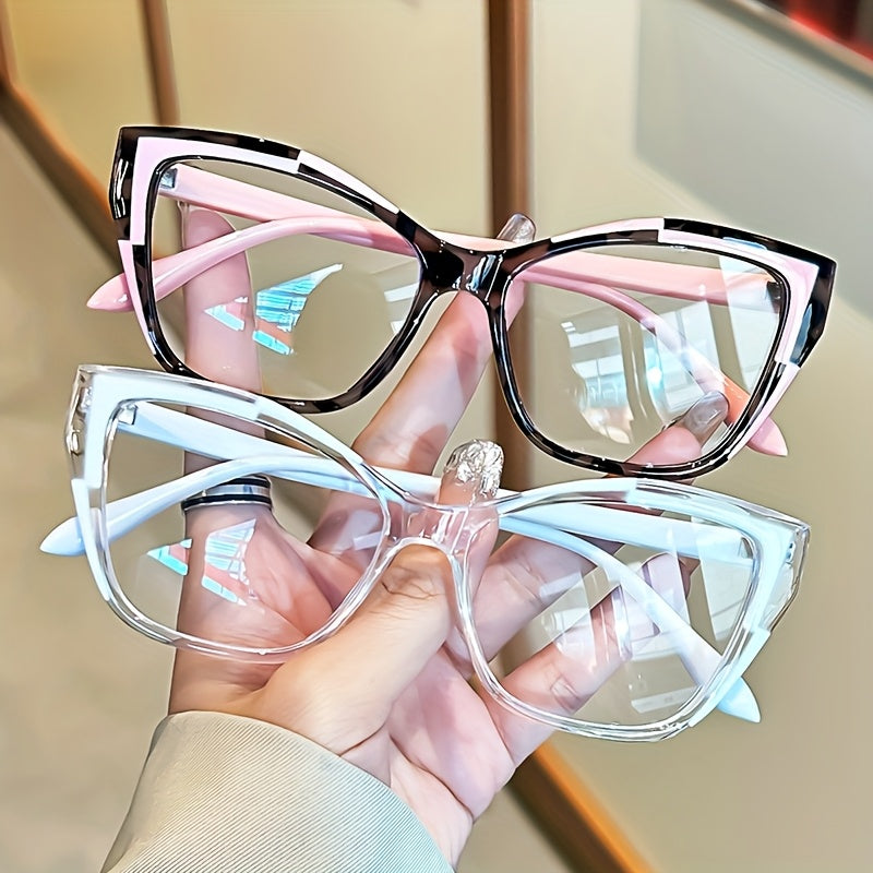 Women's Cat Eye Reading Glasses Vintage Clear Lenses Full Rim PC Frame Metal Hinges +1.0 to +4.0