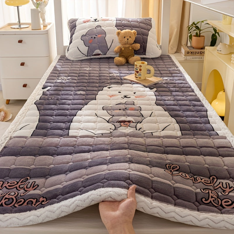 1- dona qulay sut fleece qoplamali yostiq usti, barcha mavsumlar uchun yuviladigan, yotoq va mehmonxonalar uchun