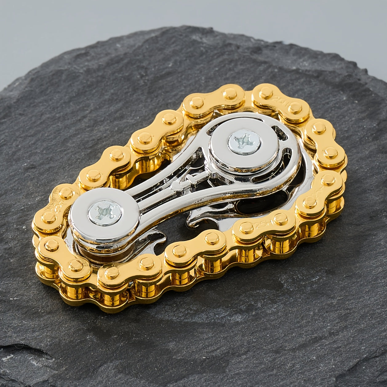 Metal Bike Chain Fidget Spinner for Adults Stress Relief Black Gold Silver Grey