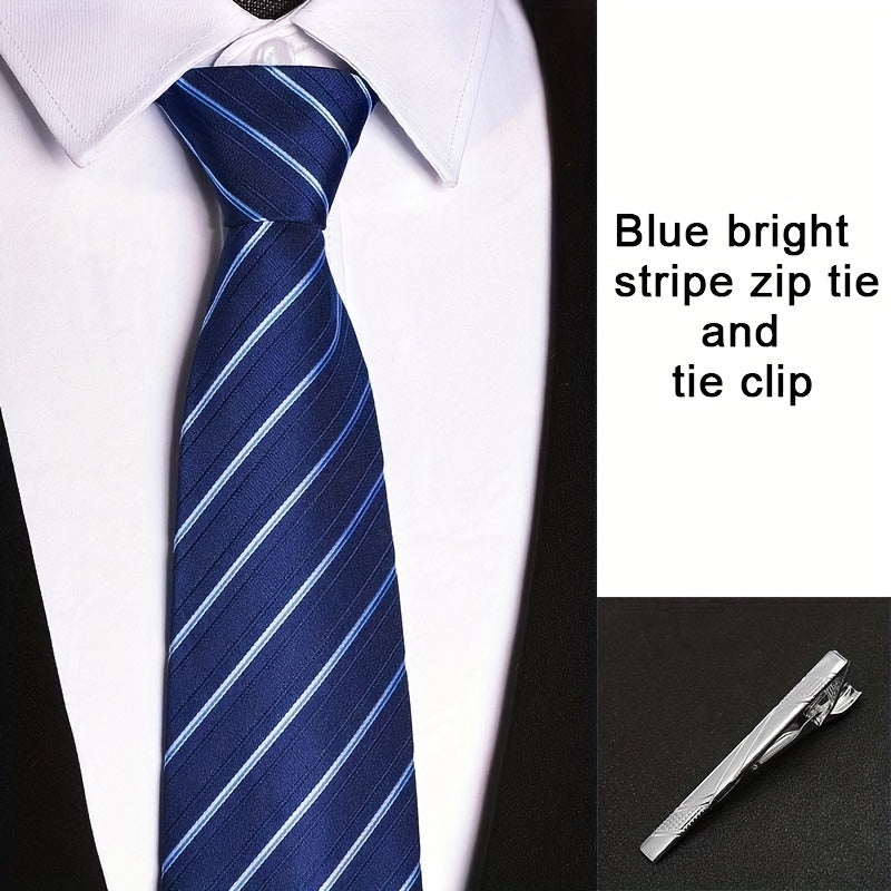 Set of 2 Men's Striped Ties 3.15in Various Colors for Weddings Interviews Work