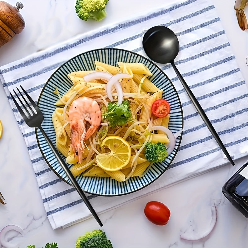 24-Piece Stainless Steel Flatware Set High-Temperature Resistant Rust-Proof Golden Finish