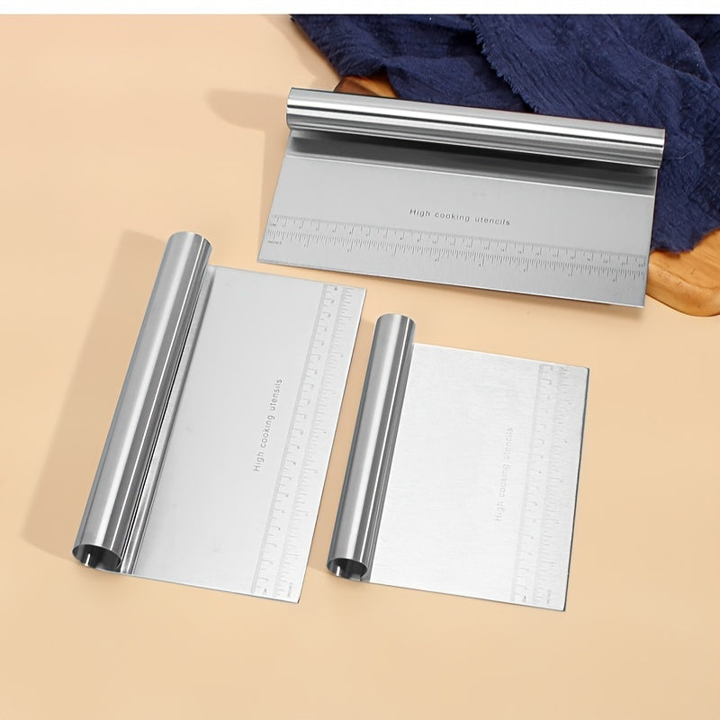 Stainless Steel Dough Scraper with Scale for Baking and Cooking Kitchen Tool