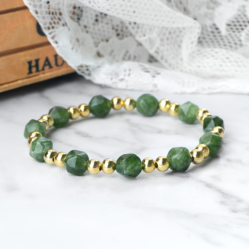 Natural Aventurine and Dongling Stone Beaded Bracelet for Women 8mm Healing Jewelry