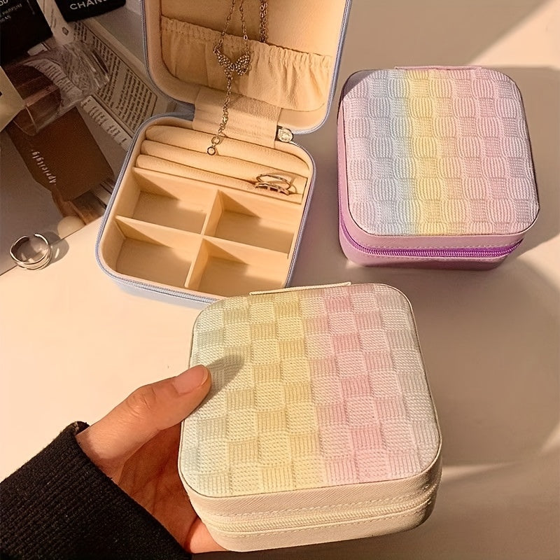 Шкатулка для хранения украшений для серег, ожерелий, колец, маленький дорожный органайзер
