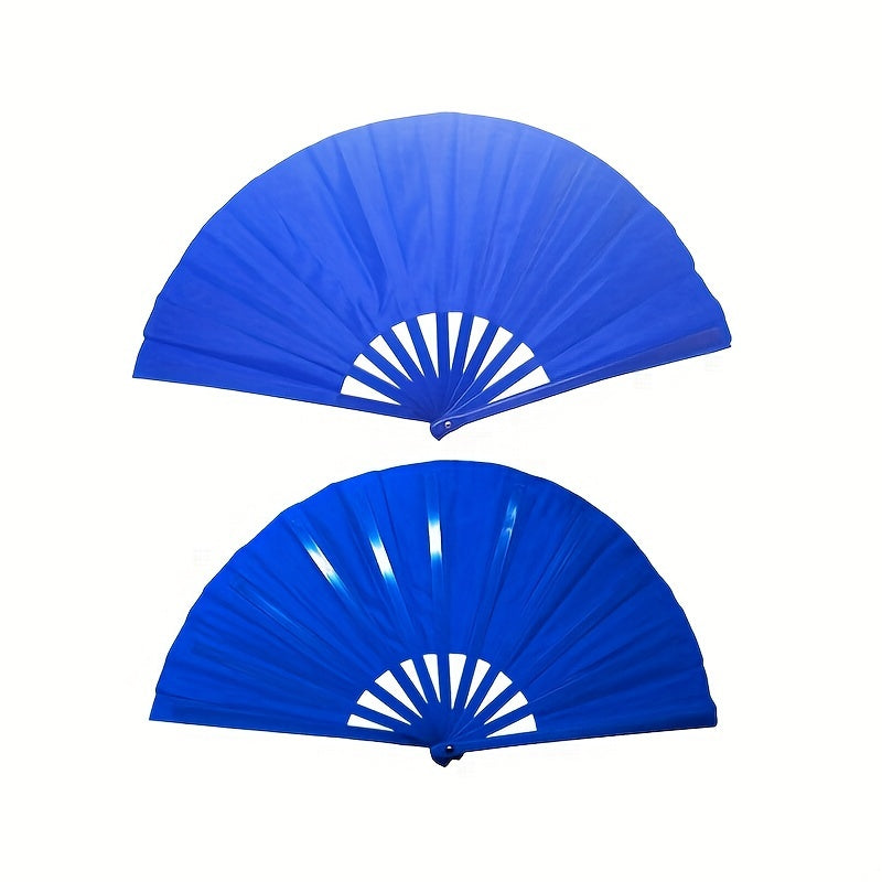Foldable Nylon Cloth Fan for Dance Martial Arts Performance Non-Skid Grip