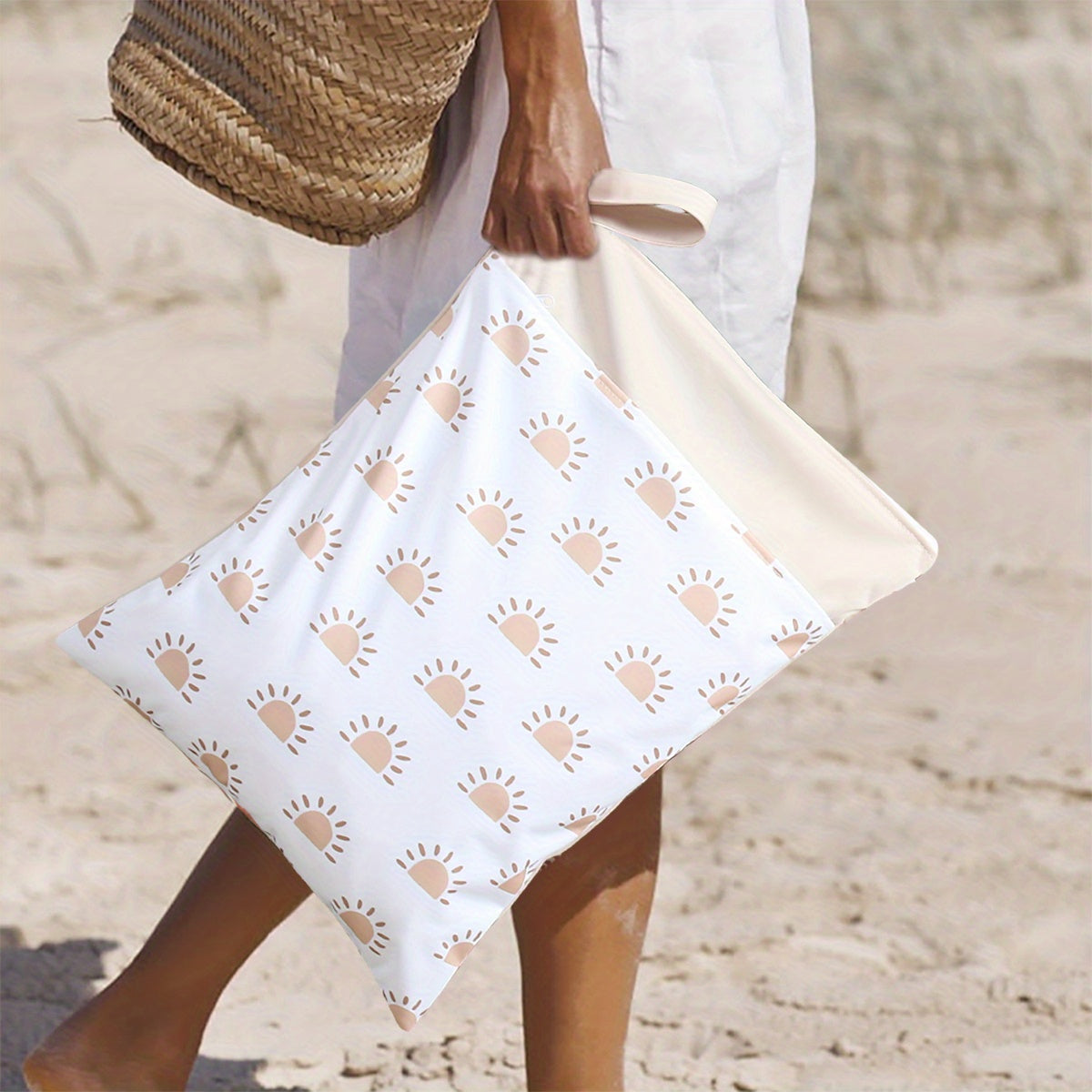 Waterproof Washable Travel Diaper Bag with Wet and Dry Compartments 30x40cm