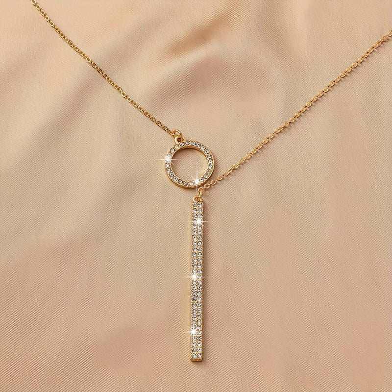 Zarif koreyscha uslubdagi rhinestone tasselli pendant marjon, temir zanjir, kundalik va bayram kiyimlari uchun mos, ayollar uchun barcha mavsumlarga mo'ljallangan zargarlik.