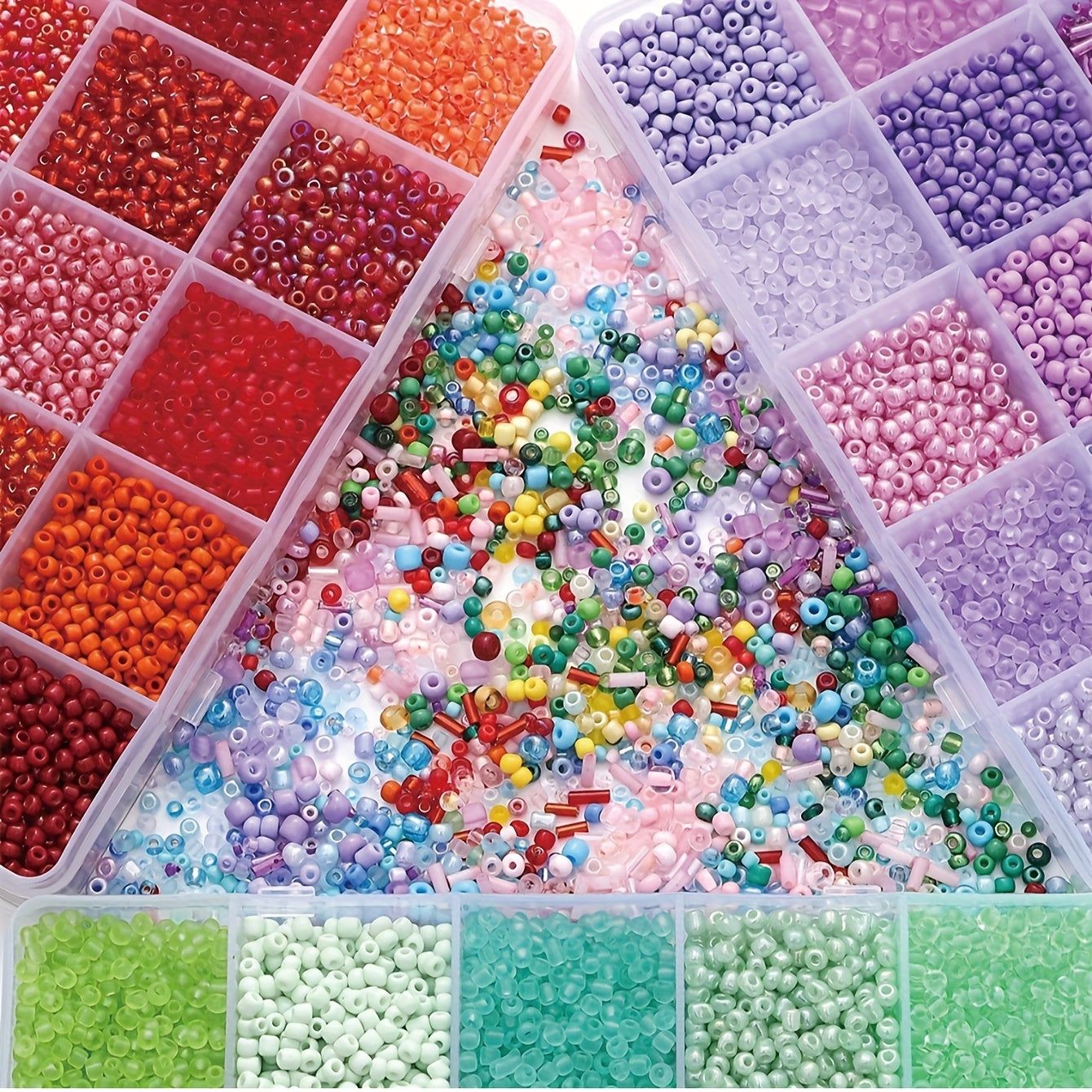 Jewelry Making Kit with Solid Color Rice Beads Tube Beads and Glass Beads