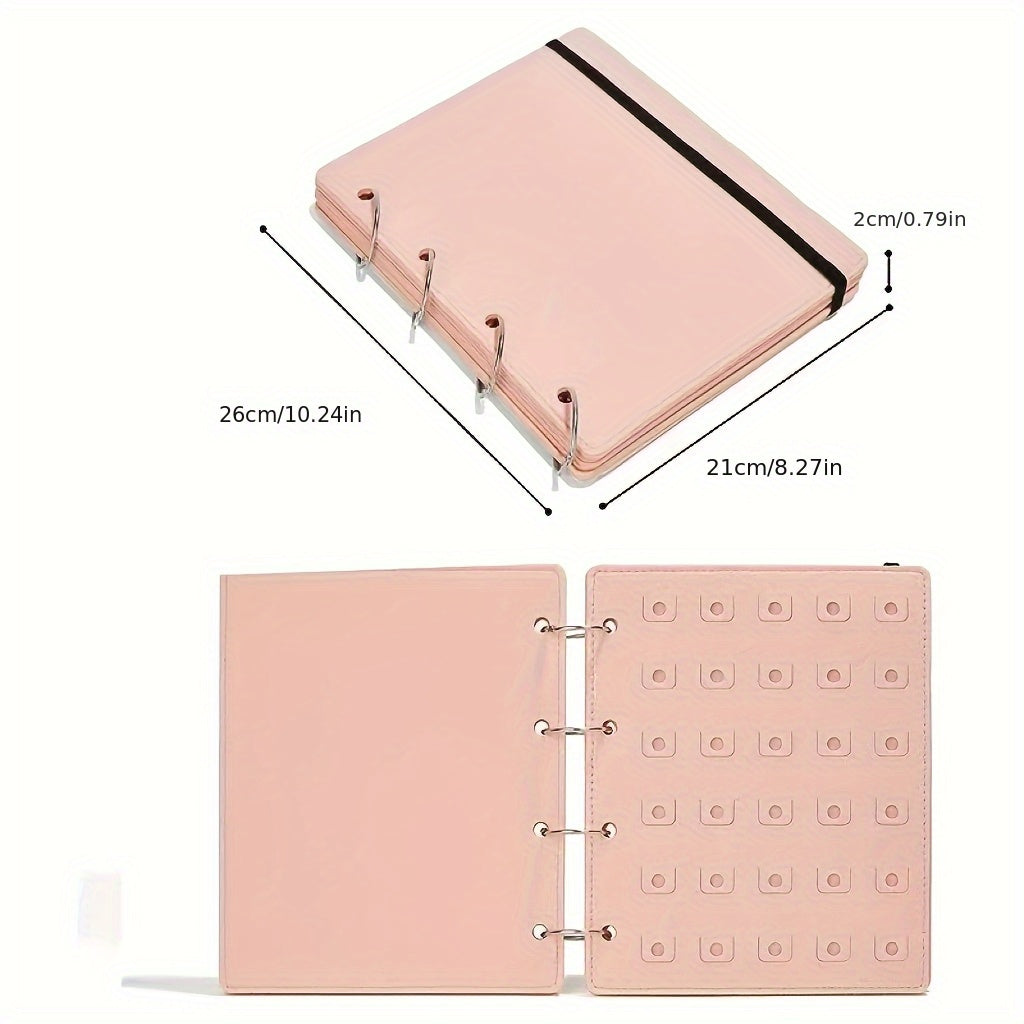 Pink Felt Jewelry Organizer for Earrings and Necklaces with Detachable Ring