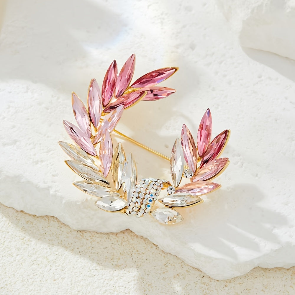 Moon Crystal Brooch Irregular Shape Pin for Jackets and Blazers Gift Jewelry