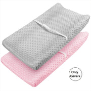 Changing Pad Cover 2 Pack Soft Minky Dots Plush Breathable Wipeable Baby Boy Girl