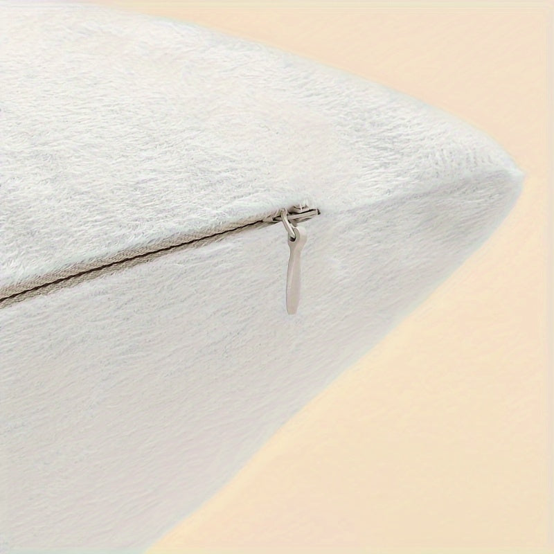 White Short Plush Throw Pillow Cover for Home Decor 18x18 Inches