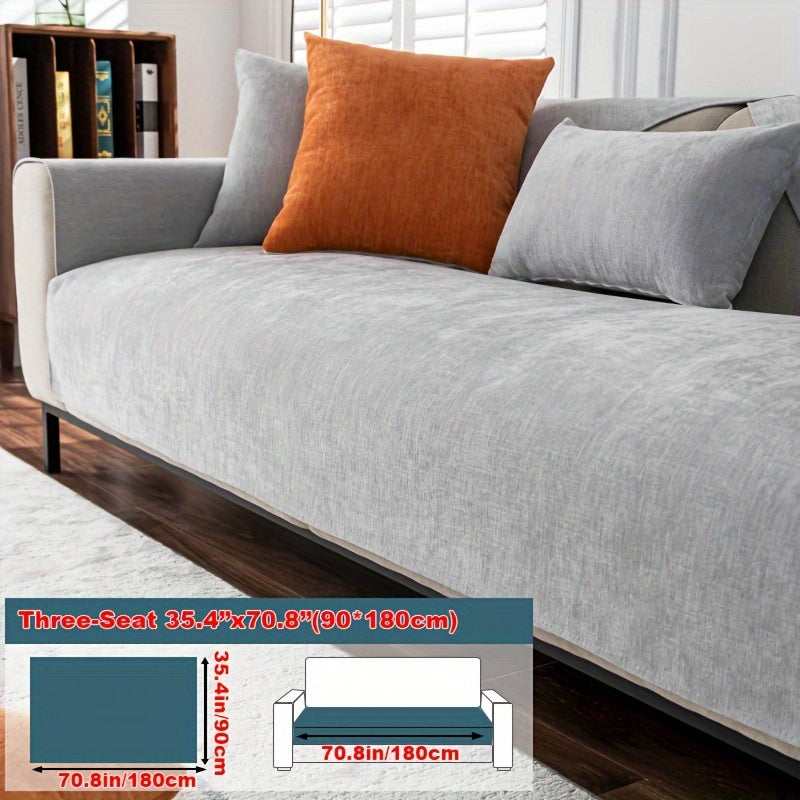 Chenille Sofa Cover for 1-4 Seater All-Season Pet-Friendly Non-Slip Machine Washable